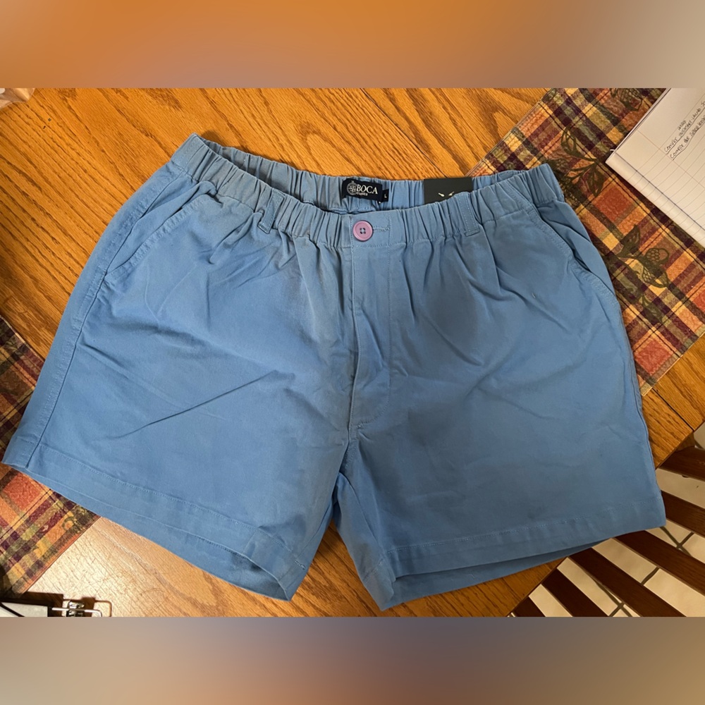 Boca Men's Flat Front Shorts in Blue, NWT, Size L